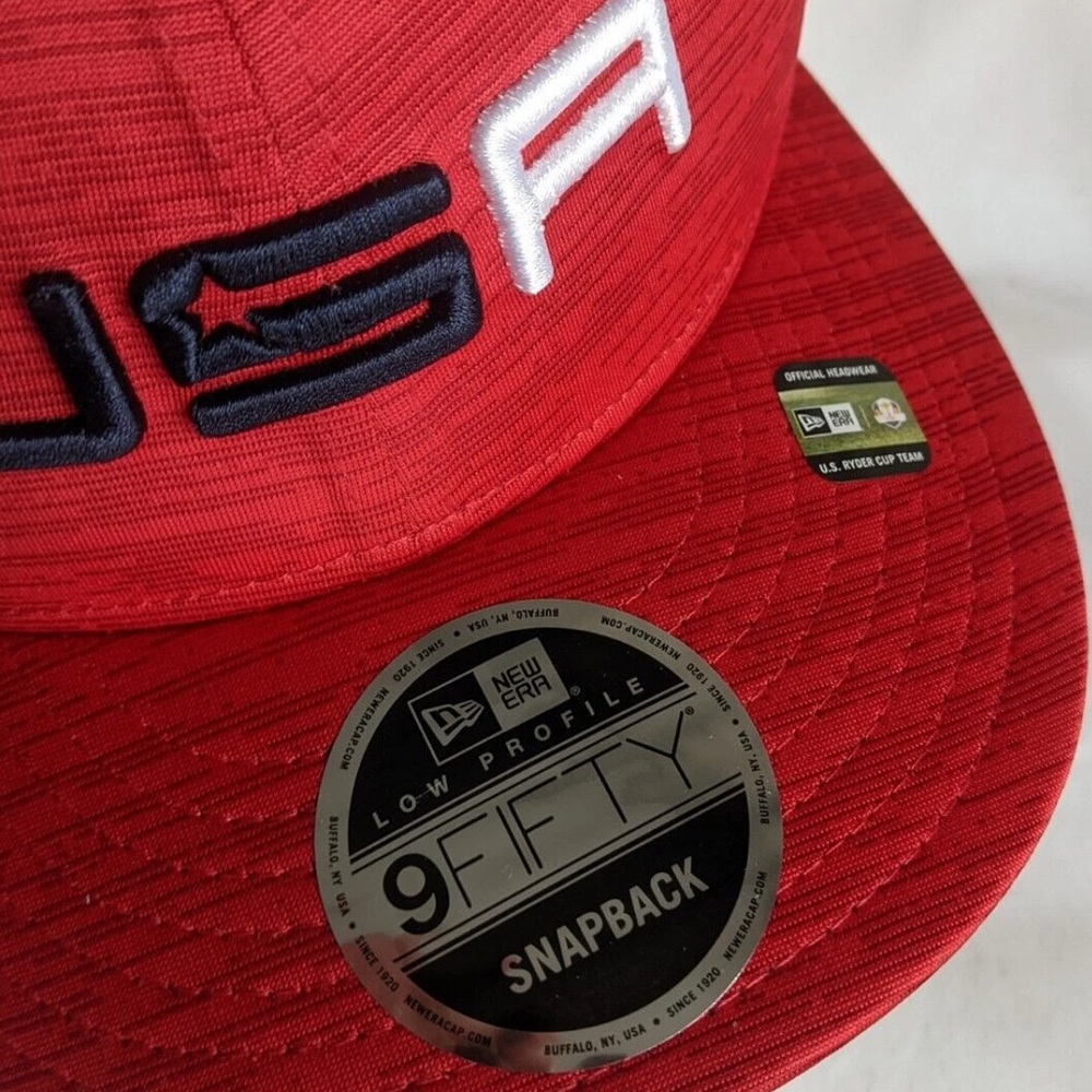 New Era Red and White USA Snapback Cap